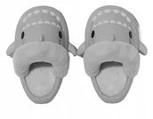 Kapcie damskie - KAPCIE DOMOWE PLUSZOWE REKINY LACZKI SHARK 38-39 ZIMOWE SZARE - miniaturka - grafika 1