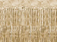 Sylwester - Party Deco Kurtyna - zasłona na drzwi metaliczna złota - 2,5 m x 90 cm - miniaturka - grafika 1