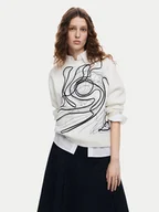 Swetry damskie - Desigual Sweter Montpellier Lacroix 24WWJF55 Biały Loose Fit - miniaturka - grafika 1