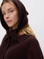 Czapki damskie - Reserved - Wełniana apaszka - ciemnobrązowy - miniaturka - grafika 1