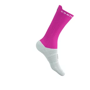 COMPRESSPORT Skarpetki rowerowe PRORACING SOCKS V4 BIKE white/neo pink - Skarpetki kolarskie - miniaturka - grafika 4