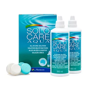Płyn do soczewek SOLO CARE AQUA 2 x 360 ml - Płyny do soczewek kontaktowych - miniaturka - grafika 1