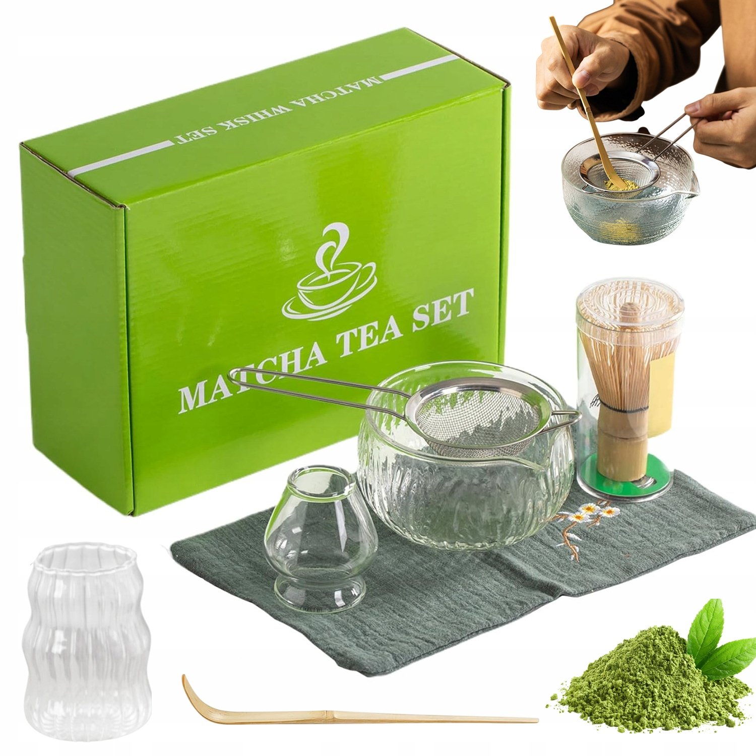 Zestaw Prezentowy Do Herbaty Matcha 7PCS Ręcznie Robiony Projekt Prostota