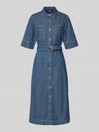 Sukienki - Sukienka jeansowa Fit and Flare z czystej bawełny - miniaturka - grafika 1