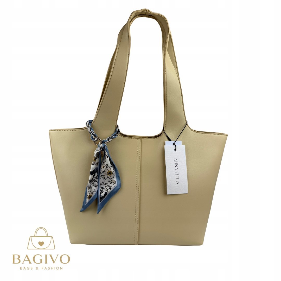 Anna Field torba shopper butter yellow damska na zakupy z apaszką
