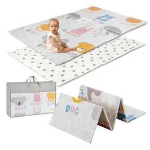 MATA EDUKACYJNA PIANKOWA DWUSTRONNA SKŁADANA MATA DLA DZIECI DUŻA 120X180CM LORELLI - Maty edukacyjne - miniaturka - grafika 1