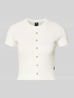 Koszulki i topy damskie - T-shirt krótki z listwą guzikową model ‘Heritage’ - miniaturka - grafika 1