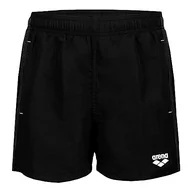 Kąpielówki dla chłopców - Arena Boys' Beach Boxer Solid R Swim Trunks Unisex-dla dzieci i młodzieży, Czarno-biały, 8-9 anni - miniaturka - grafika 1