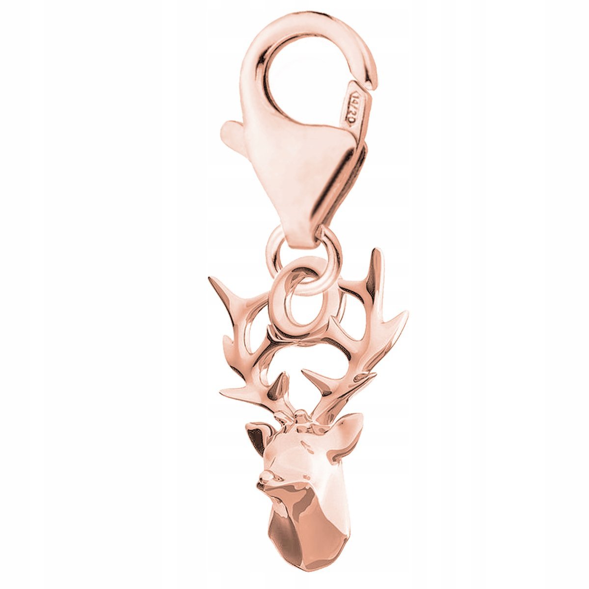 Zawieszka Pozłacana Rogi Poroże Głowa Jelenia Jeleń Zwierzę SREBRO 925