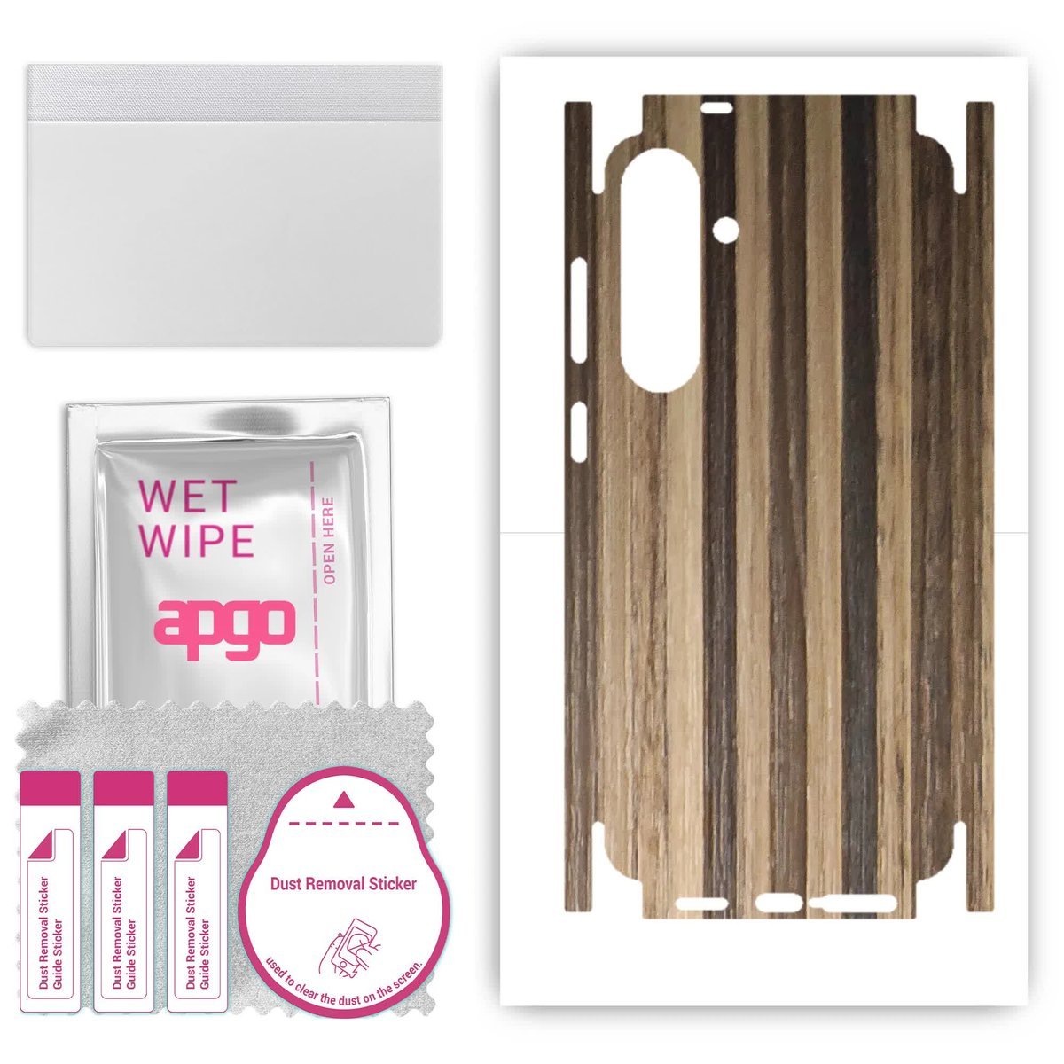 Folia naklejka skórka strukturalna na TYŁ+BOKI do Samsung Galaxy S24+ Plus - Drewno Paski Mix - apgo SKINS