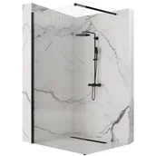 Ścianki i drzwi prysznicowe - Rea Ścianka prysznicowa Rea Aero Intimo Czarny Mat 120 - miniaturka - grafika 1