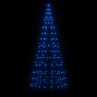 Choinki - vidaXL Choinka LED na maszt 200 LED niebieska 180 cm - miniaturka - grafika 1