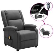 Fotele - vidaXL Lumarko Rozkładany fotel masujący, elektryczny, antracytowy, ekoskóra 3073715 - miniaturka - grafika 1