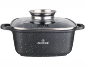 Brytfanny - GARNEK z POWŁOKĄ MARMUROWĄ 5.4L 26cm BRYTFANNA ZILNER ZL- 9011 - miniaturka - grafika 1