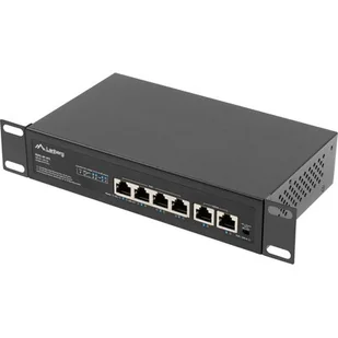 Lanberg Switch Rack 10' 19' 6x 100MB 4x Poe 60W - Switche - miniaturka - grafika 1