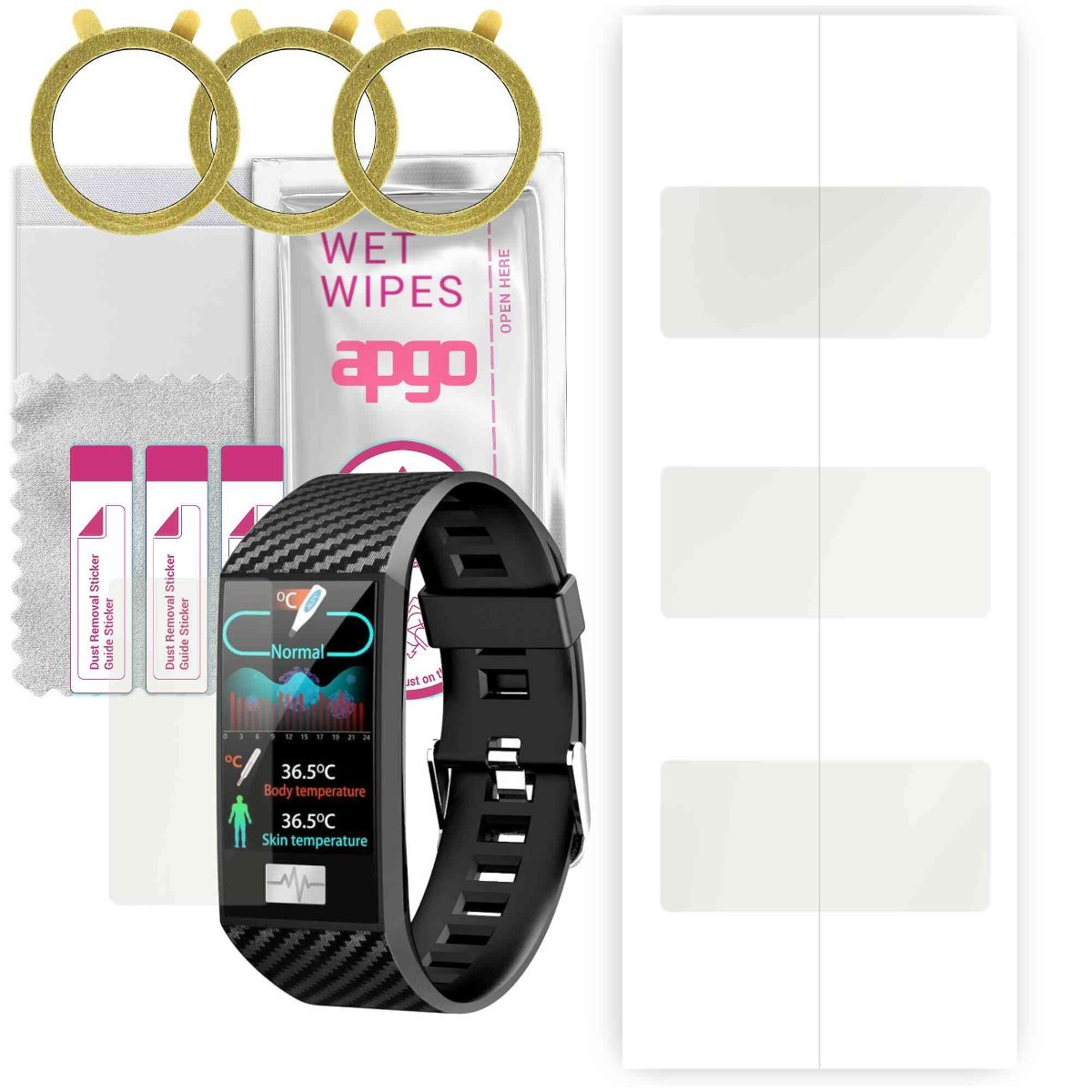 3x Folia hydrożelowa MATOWA do Pacific Black PC00138 - apgo Smartwatch Hydrogel MATTE Protection Ochrona na ekran smartwatcha