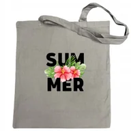 Torby i wózki na zakupy - Torba na zakupy wakacyjny nadruk LATO KWIATY - miniaturka - grafika 1