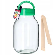 Domowy wyrób alkoholu - Słój do kiszenia ogórków ze szczypcami 3L - miniaturka - grafika 1