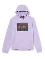 Bluzy męskie - HUGO Duratschi223 męska bluza z kapturem z francuskiego Terry z nadrukiem logo, Open Purple564, XXL - miniaturka - grafika 1