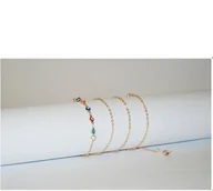 Akcesoria do okularów - Łańcuszek do okularów złoty z koralikami - miniaturka - grafika 1