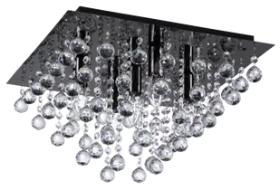 Lancaster crystal - plafon 5 płomienny czarny. - Lampy sufitowe - miniaturka - grafika 1
