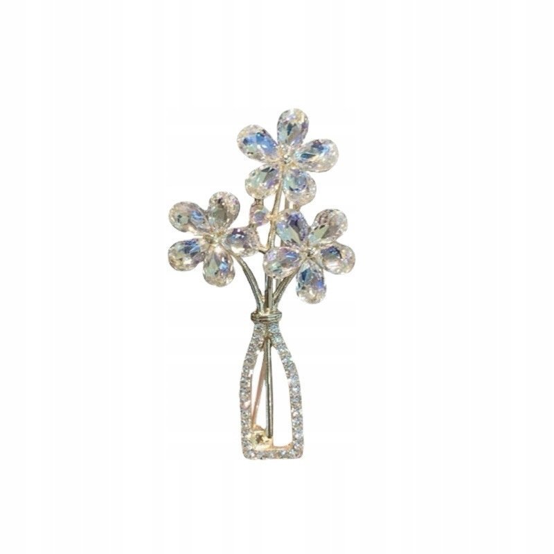 piękna BROSZKA ozdoba do ubrań KWIATUSZKI cyrkonie elegancka BIŻUTERIA