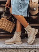 Botki damskie - Botki damskie MOONSTONE khaki Dstreet ZY0369-37 - miniaturka - grafika 1
