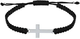 Bransoletka z Krzyżem srebro makrama GRAWER - Biżuteria religijna - miniaturka - grafika 1