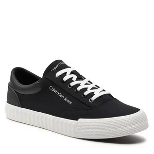 Półbuty męskie - Sneakersy Calvin Klein Jeans Skater Vulc Low Laceup Mix In Dc YM0YM00903 Black/Bright White 0GM - grafika 1