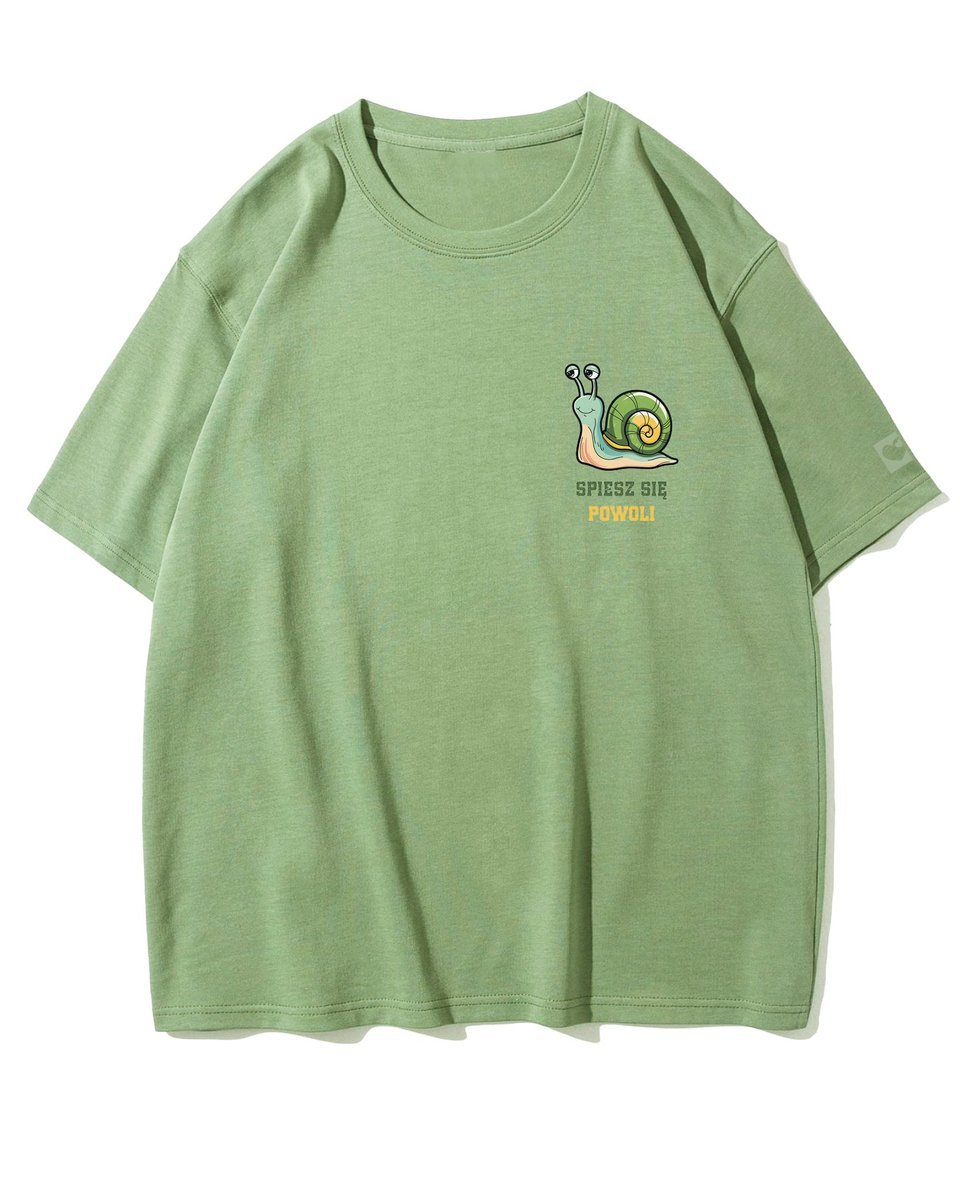Koszulka oversize Ślimaczy Luz Śmieszne Zwierzęta Matcha 3XL