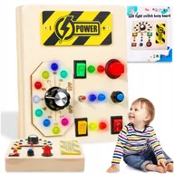 Zabawki sensoryczne - DREWNIANA TABLICA MANIPULACYJNA SENSORYCZNA MONTESSORI EDUKACYJNA DZIECI - miniaturka - grafika 1