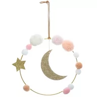 Girlandy - Atmosphera for kids Dekoracja wisząca dla dziecka LUNE + POMPONS 29 cm - miniaturka - grafika 1