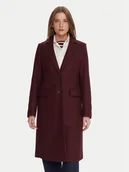 Płaszcze damskie - Tommy Hilfiger Płaszcz wełniany WW0WW46547 Bordowy Regular Fit - miniaturka - grafika 1
