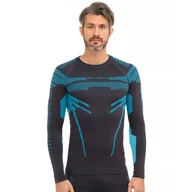 Koszulki sportowe męskie - Męska koszulka termoaktywna Brubeck DRY LS15700 graphite/blue - M - miniaturka - grafika 1
