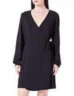 Sukienki - ONLY Women's Onlnova Life L/S TIA WRAP Dress SOL. PTM sukienka, czarna, L, czarny, L - miniaturka - grafika 1