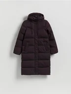 Kurtki damskie - Reserved - Długa kurtka z kapturem - fioletowy - miniaturka - grafika 1