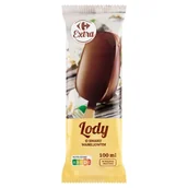 Lody i desery lodowe - Carrefour Extra Lody o smaku waniliowym w polewie mlecznej 100 ml - miniaturka - grafika 1