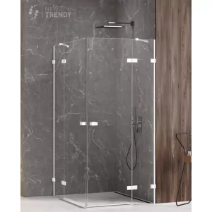 New Trendy EXK-2832 KABINA AVEXA WHITE PROSTOKĄTNA U 100x90x200 CZYSTE 6mm ACTIVE SHIELD - Kabiny prysznicowe - miniaturka - grafika 1