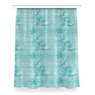 Zasłony - Zasłona przelotki Geometryczny turkus wzór 150x200, Fabricsy - miniaturka - grafika 1