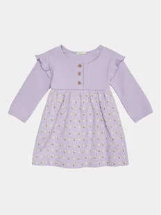 United Colors Of Benetton Sukienka codzienna 37G4AV00B Fioletowy Regular Fit - Sukienki i spódniczki dla dziewczynek - miniaturka - grafika 1