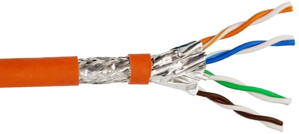 Digitus Kabel do układania Helos wysokiej jakości Kabel surowy Cat.7 S/FTP PiMF LSZH pomarańczowy bęben 500m 263842