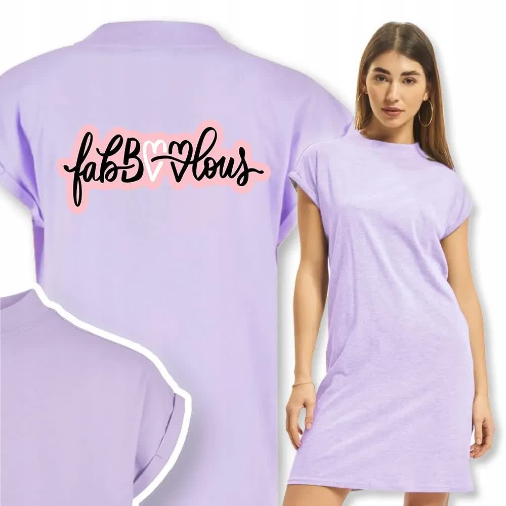 Wygodna Koszula Nocna Fioletowy FABULOUS Wzory - M