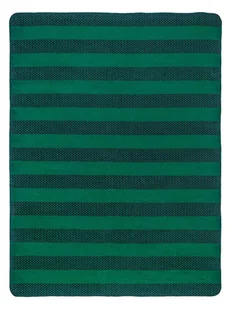 Koc bawełniano-akrylowy 150x200 butelkowy czarny w pasy zygzaki - Koce Koc bawełniano-akrylowy 150x200 butelkowy czarny w pasy zygzaki - Koce - miniaturka - grafika 1