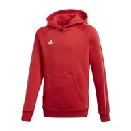 Bluzy dla chłopców - Adidas bluza Core kaptur bawełna czerwona 128cm - miniaturka - grafika 1