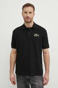 Koszulki męskie - Lacoste polo bawełniane kolor czarny z aplikacją - miniaturka - grafika 1