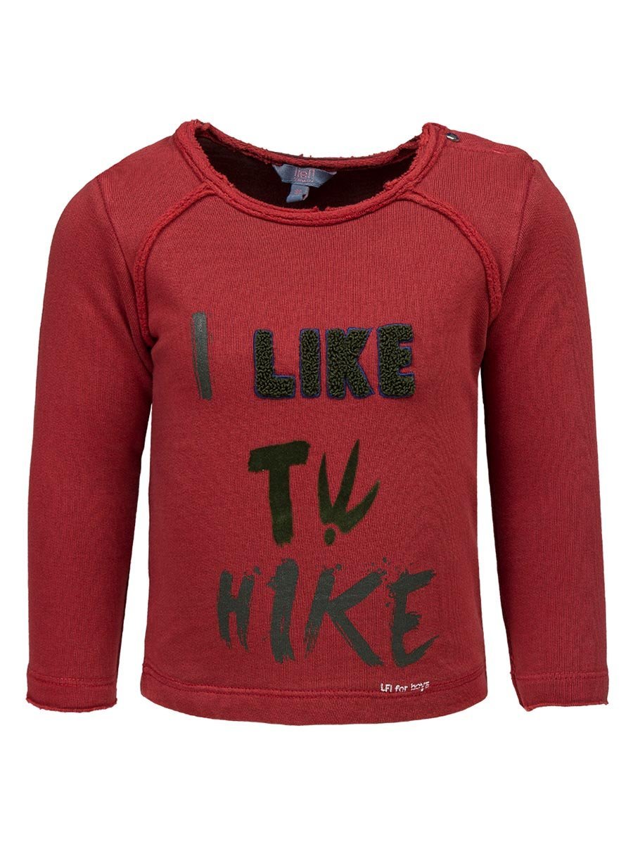 Chłopięca bluzka z długim rękawem czerwona z nadrukiem Lief r.122