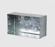 Puszki elektryczne i akcesoria - Puszka metalowa angielska 2G 130x70x47 - miniaturka - grafika 1