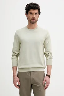 Calvin Klein sweter bawełniany męski kolor beżowy lekki LV040BM343 - Swetry męskie - miniaturka - grafika 1