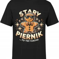 Koszulki męskie - TEMU Zabawna koszulka męska z grafiką pierników Retro luźny krój, krótki rękaw, czarna, codzienna koszulka świąteczna z polskim hasłem i nadrukiem - miniaturka - grafika 1