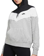 Bluzy damskie - Nike bluza damska W Nsw Hrtg Hoodie Sb szary Dk Grey Heather/Black/White X-S - miniaturka - grafika 1
